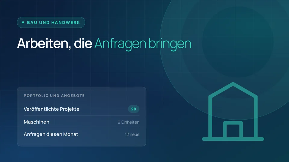 Vorschau der Weblösung für die Branche Bau und Handwerk