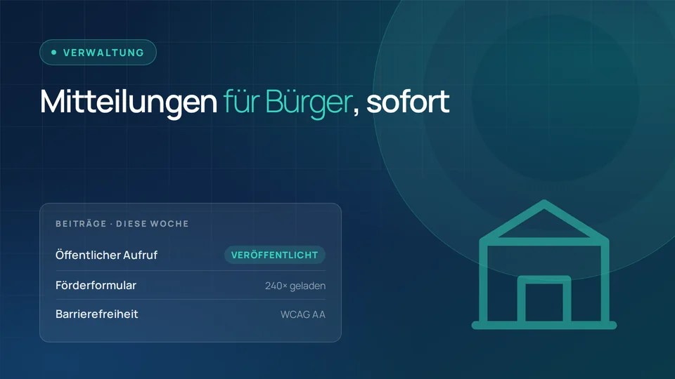 Vorschau der Weblösung für die Branche Gemeinden und Verwaltung