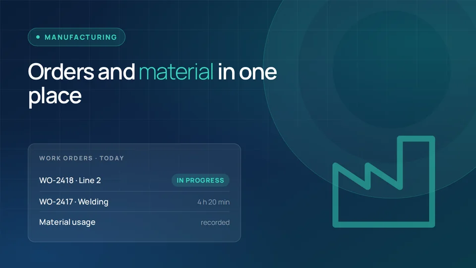 Web solution preview for the Manufacturing and industry sector