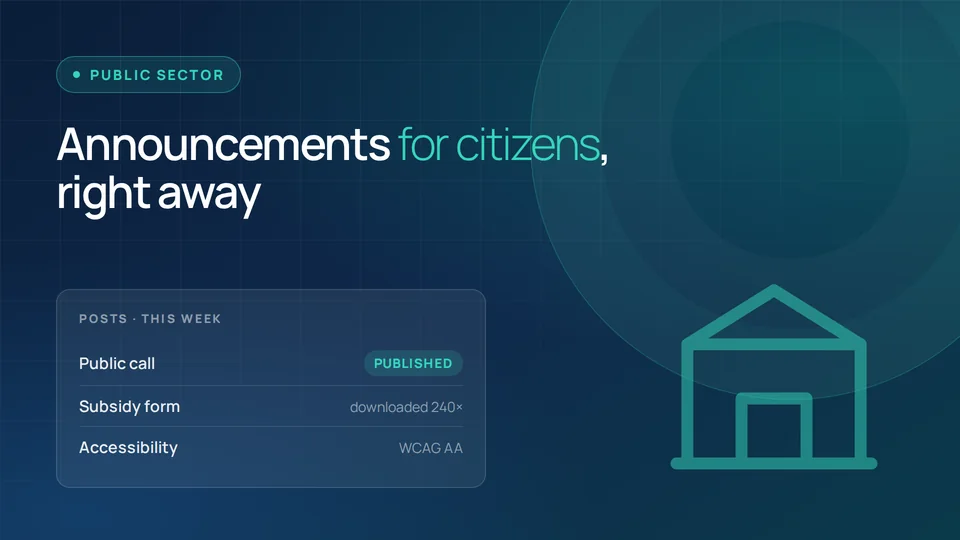 Web solution preview for the Municipalities and public sector sector