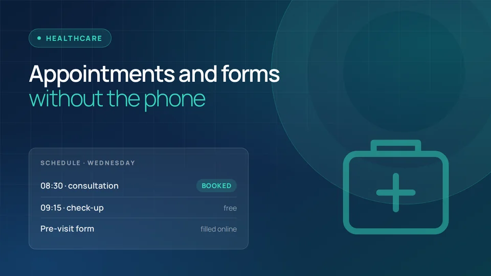 Web solution preview for the Healthcare and practices sector