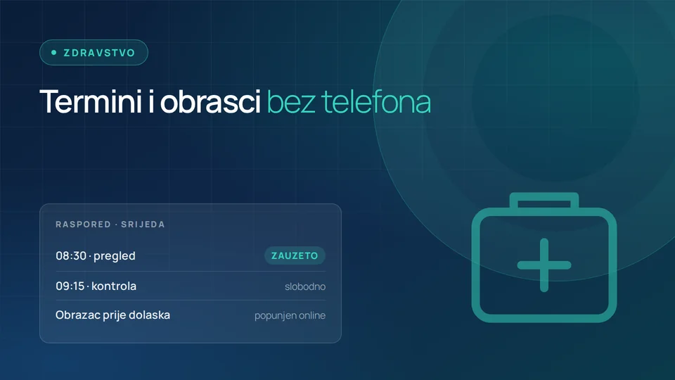 Prikaz web-rješenja za djelatnost: Zdravstvo i ordinacije