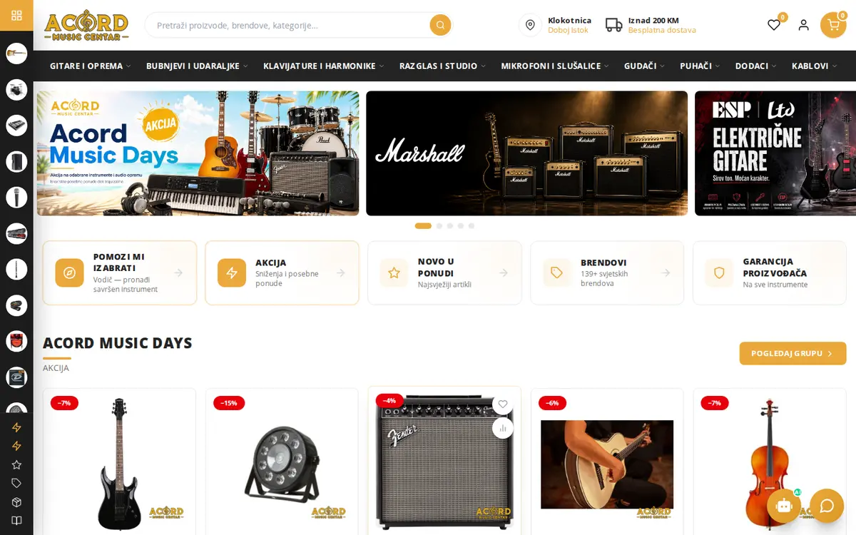 Nova čista naslovna stranica Acord Music Centra